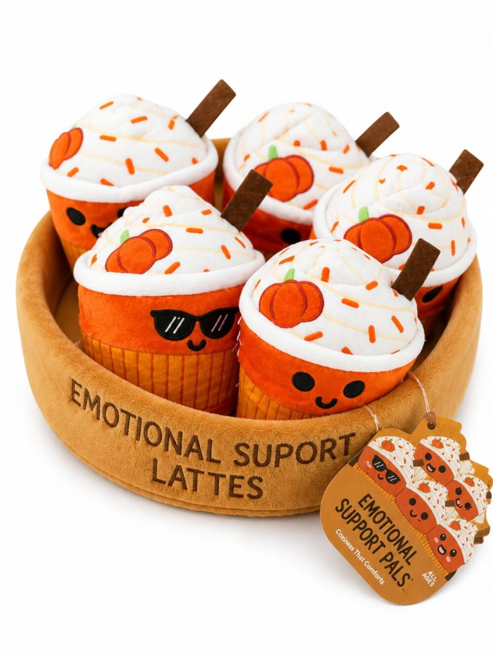 Emotional Support Lattes Plush Set Pumpkin Spice Fall Plush Collection w/ Tags N